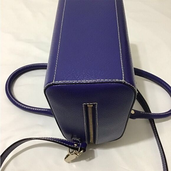 kate spade Alessa Wellesley Leather Satchel Holliday Blue Bag - Picture 4 of 15